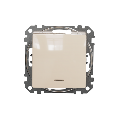 Sedna Design & Elements Przycisk zwierny zwierny z podświetleniem beżowy SDD112111L SCHNEIDER (SDD112111L)